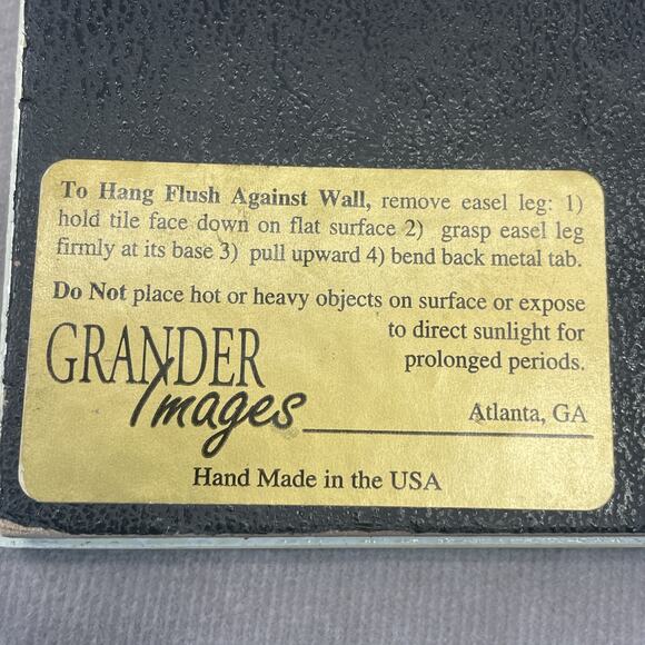 Vtg 80s Georgia O’Keefe Poppy Art Tile 8x8 Stand Alone Wall Mount Grander Images - Picture 4 of 5